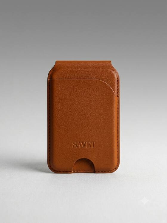 MagSafe Wallet Kartenhalter Cognac Tan - iPhone Ständer von Savet
